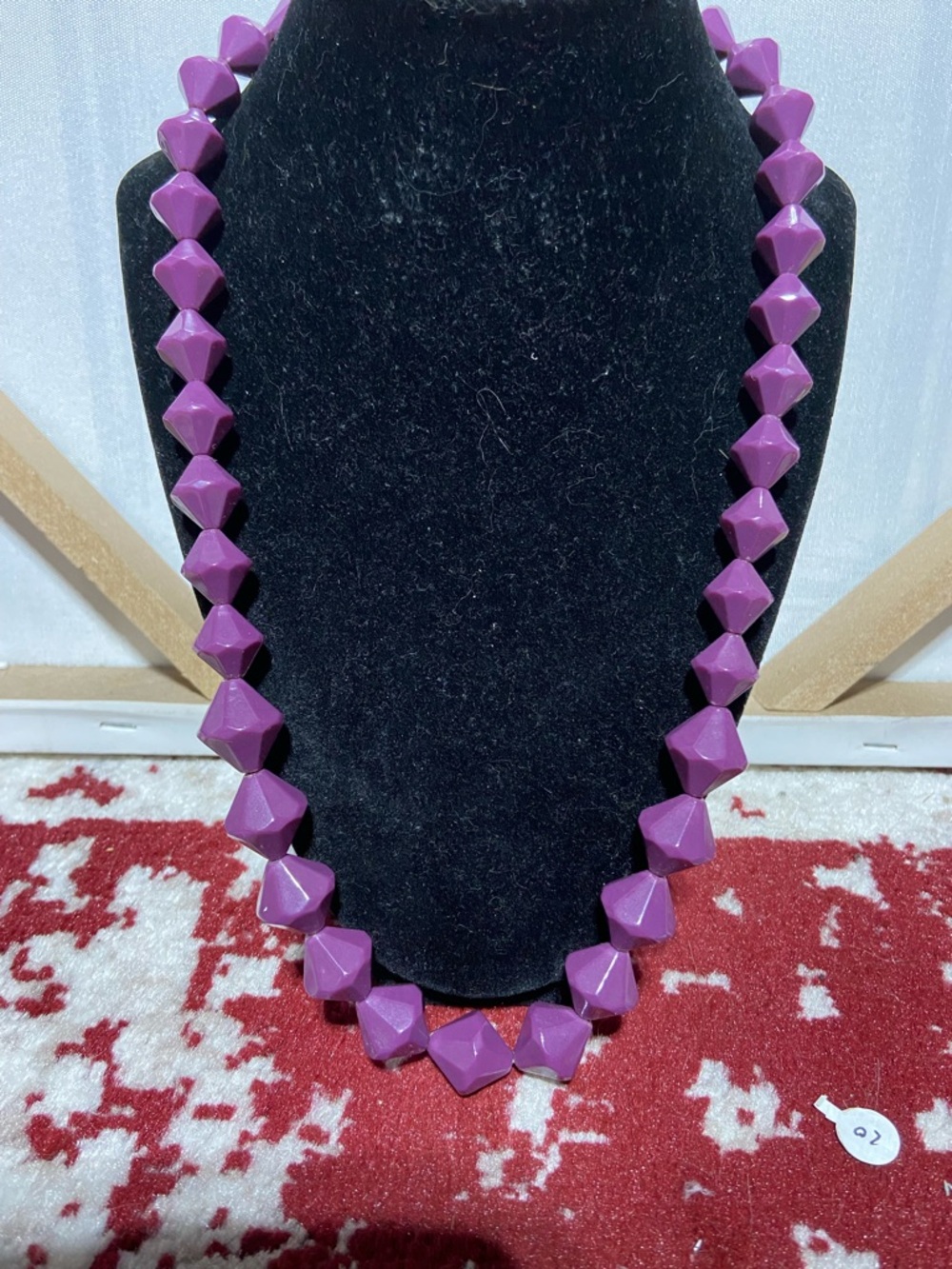 Purple Geometric Beaded Necklace - Women's Jewelry